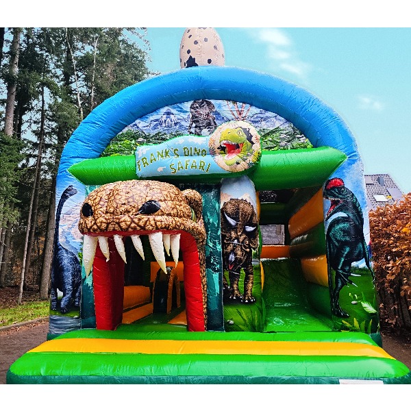 Dino springkussen voorkant Dino springkussen huren